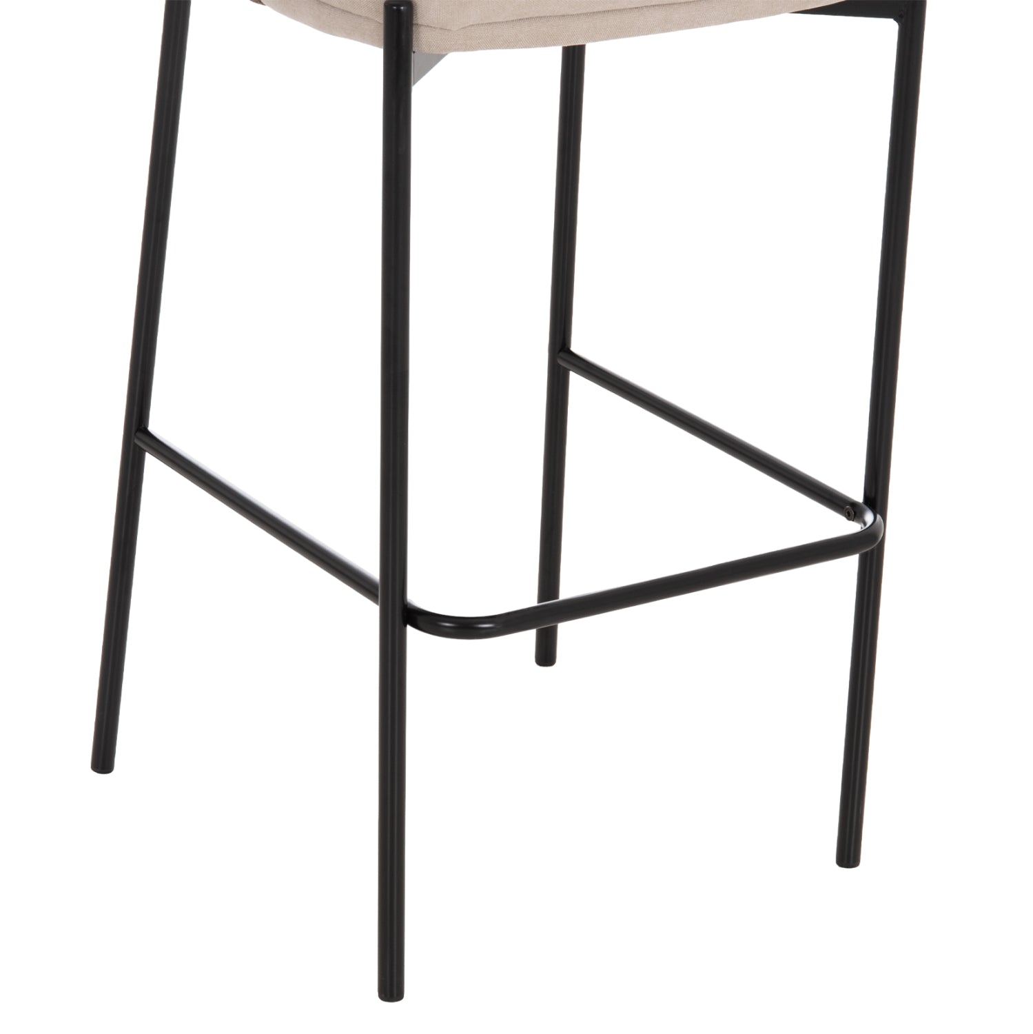 BAR STOOL DETTON HM18430.02 BEIGE/BROWN FABRIC--BLACK METAL FRAME 55x50x97Hcm.