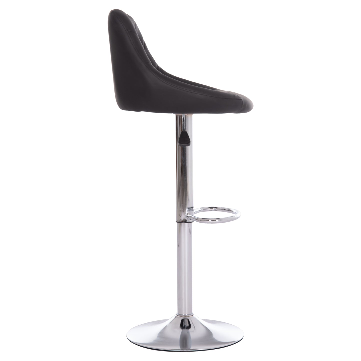 BAR STOOL ROSE HM204.21 CHROMED BASE & SUSPENSION & BLACK PU 48x45x105Hcm.