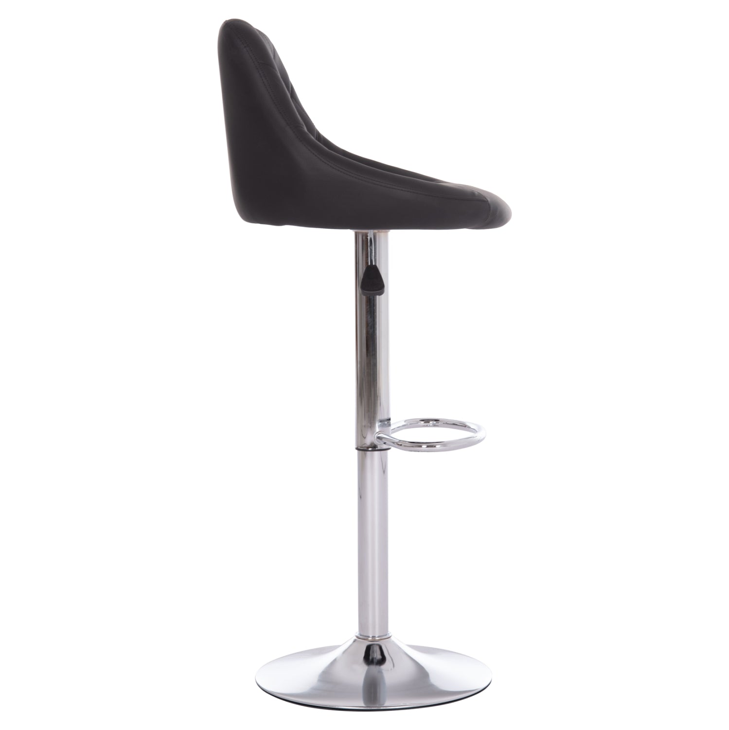BAR STOOL ROSE HM204.21 CHROMED BASE & SUSPENSION & BLACK PU 48x45x105Hcm.