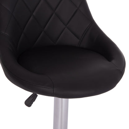 BAR STOOL ROSE HM204.21 CHROMED BASE & SUSPENSION & BLACK PU 48x45x105Hcm.