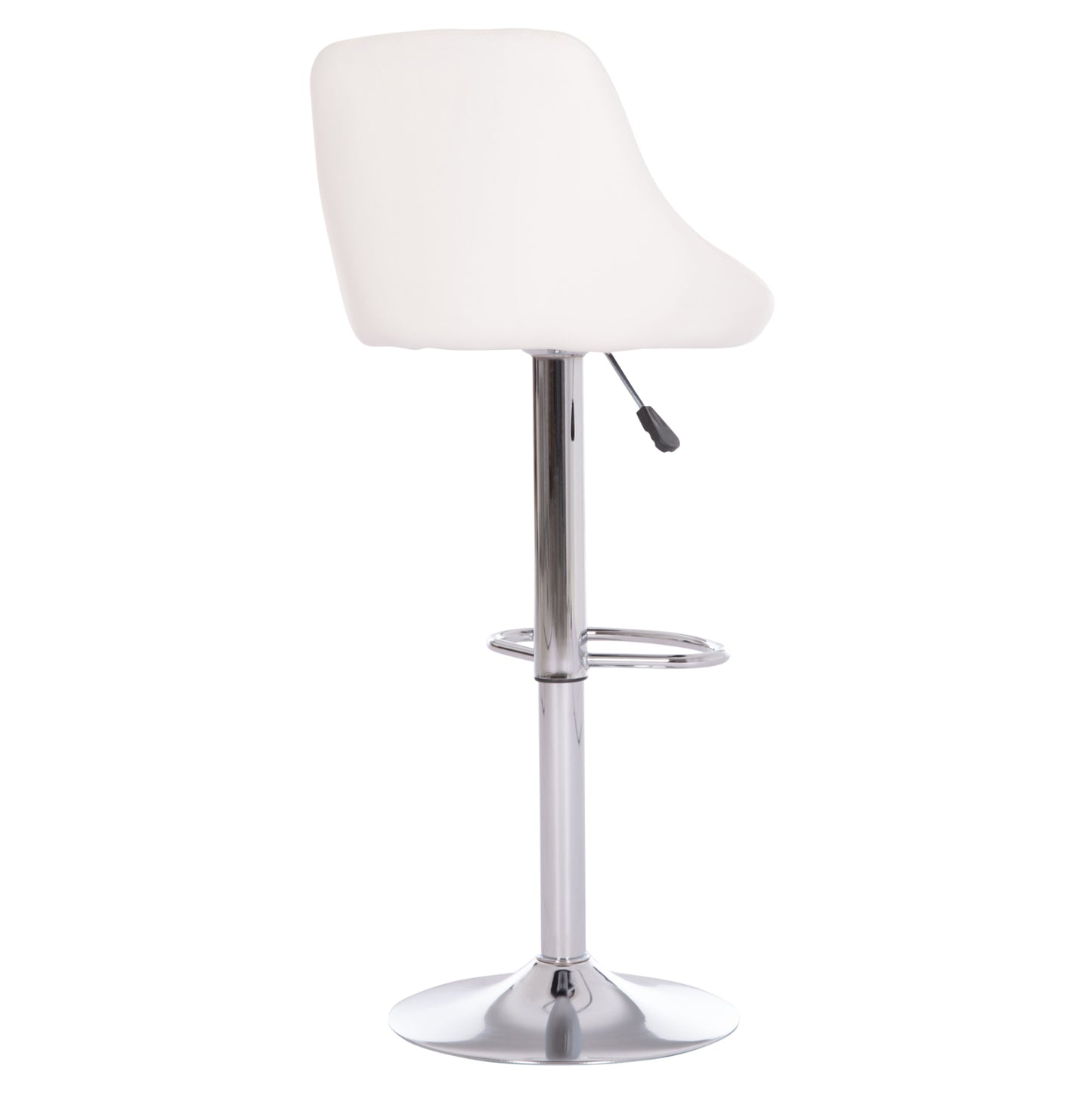BAR STOOL ROSE HM204.22 CHROMED BASE & SUSPENSION & WHITE PU 48x45x105Hcm.