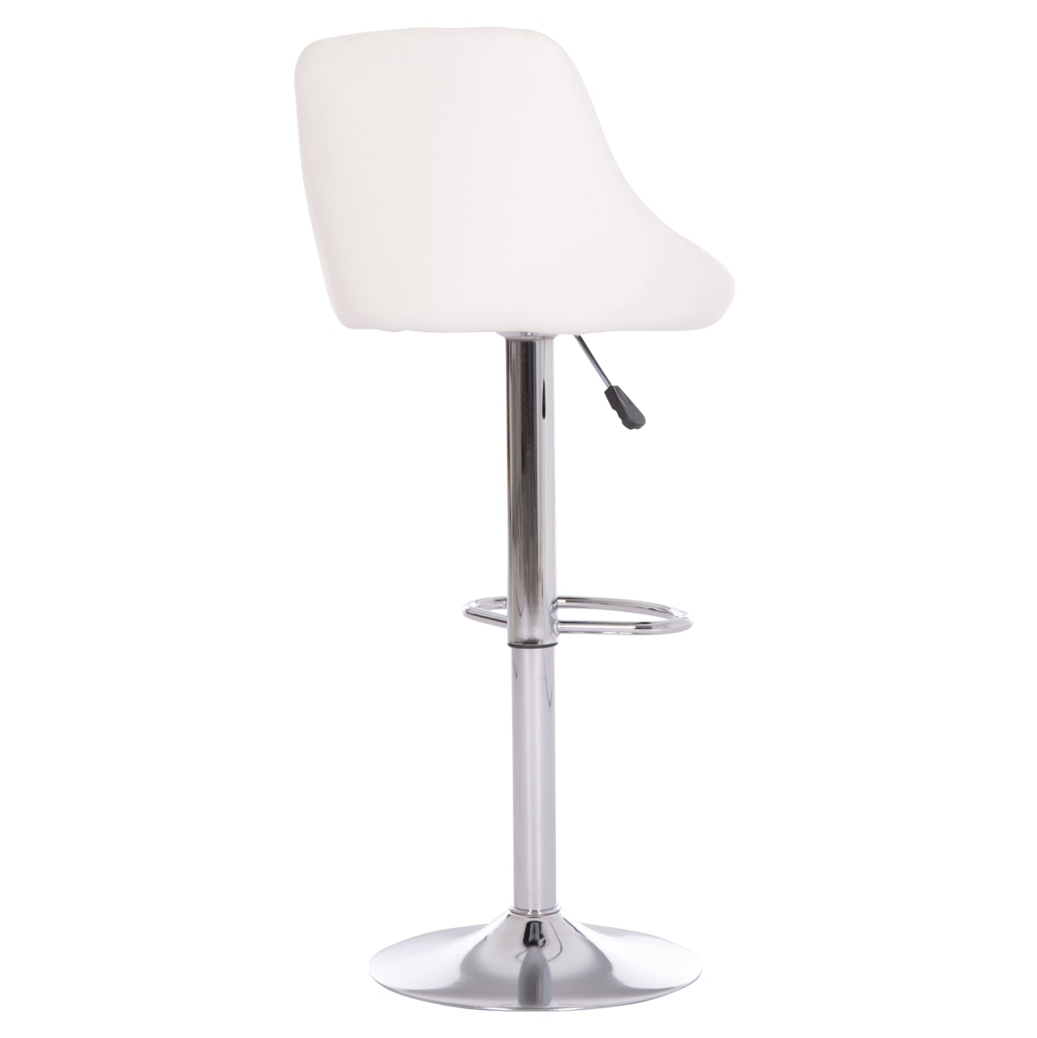 BAR STOOL ROSE HM204.22 CHROMED BASE & SUSPENSION & WHITE PU 48x45x105Hcm.