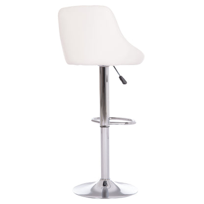 BAR STOOL ROSE HM204.22 CHROMED BASE & SUSPENSION & WHITE PU 48x45x105Hcm.