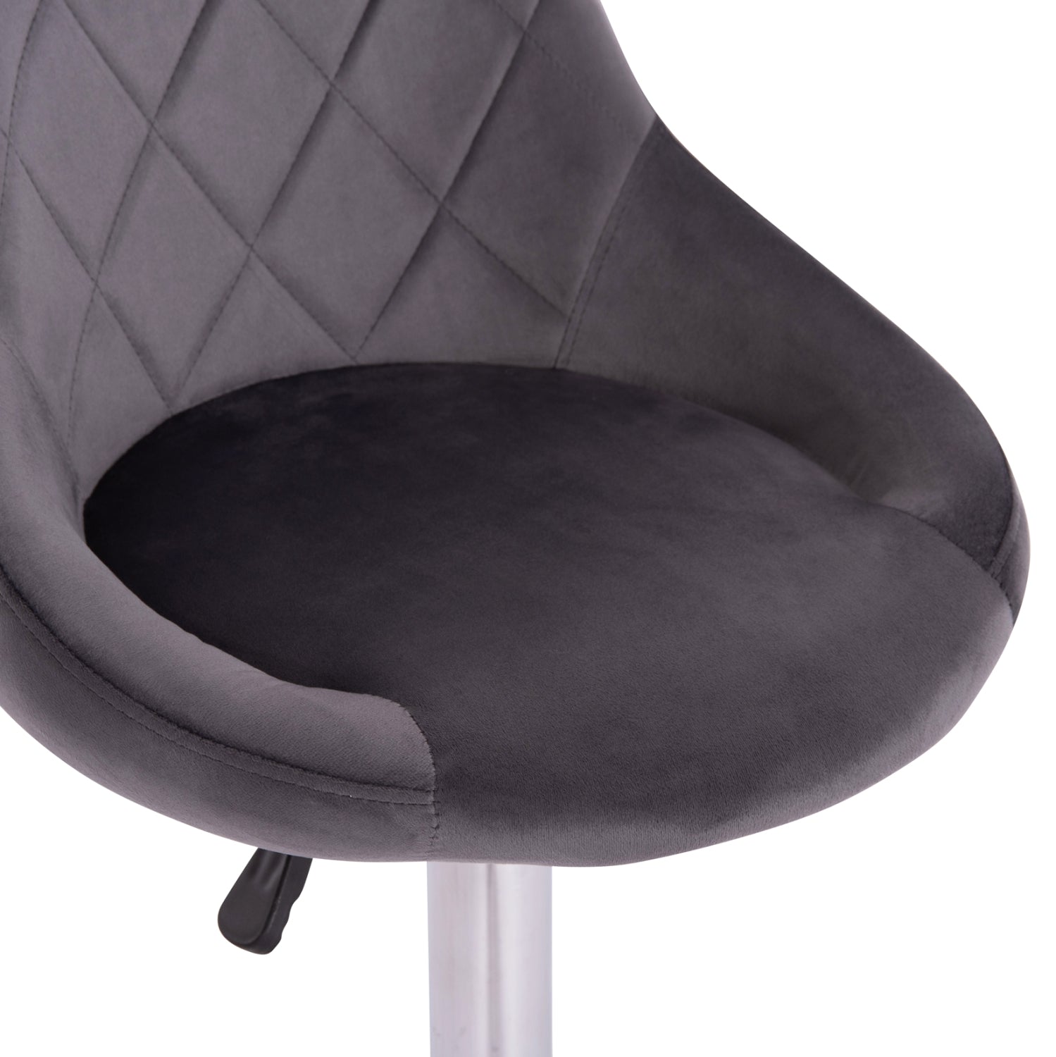 BAR STOOL ROSE HM204.41 CHROMED BASE & SUSPENSION & GREY VELVET 48x45x105Hcm.