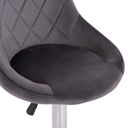 BAR STOOL ROSE HM204.41 CHROMED BASE & SUSPENSION & GREY VELVET 48x45x105Hcm.