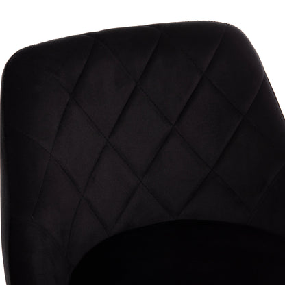 BAR STOOL ROSE HM204.44 CHROMED BASE & SUSPENSION & BLACK VELVET 48x45x105Hcm.