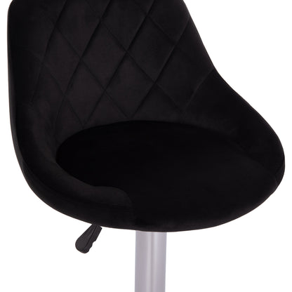 BAR STOOL ROSE HM204.44 CHROMED BASE & SUSPENSION & BLACK VELVET 48x45x105Hcm.