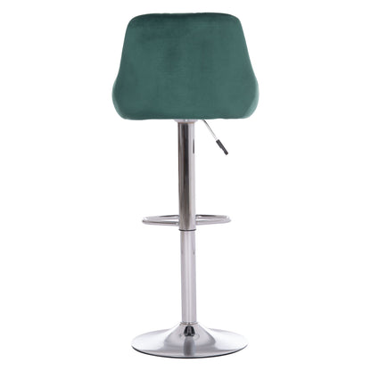 BAR STOOL ROSE HM204.46 CHROMED BASE & SUSPENSION & CYPRESS GREEN VELVET 48x45x105Hcm.
