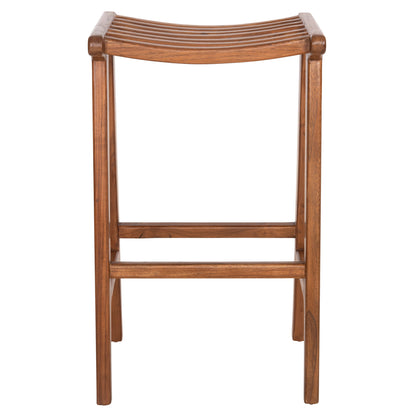 BAR STOOL BUNDY HM6130 TEAK WOOD IN WALNUT 45x40x75Hcm.
