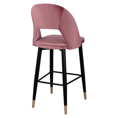 Bar Stool Harper HM8526.02 Velvet Rotten Apple with metallic Frame 50Χ51Χ111cm