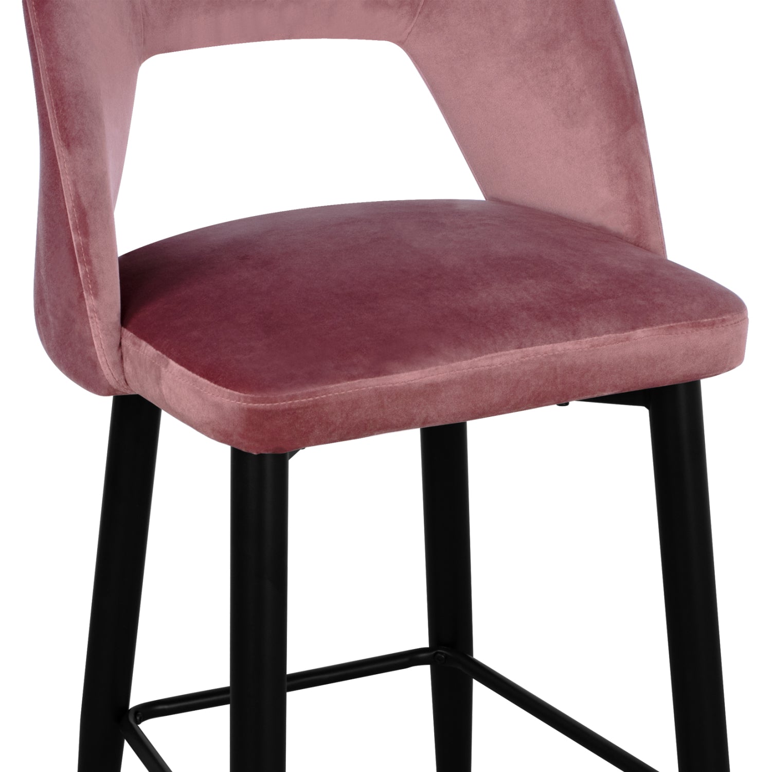 Bar Stool Harper HM8526.02 Velvet Rotten Apple with metallic Frame 50Χ51Χ111cm