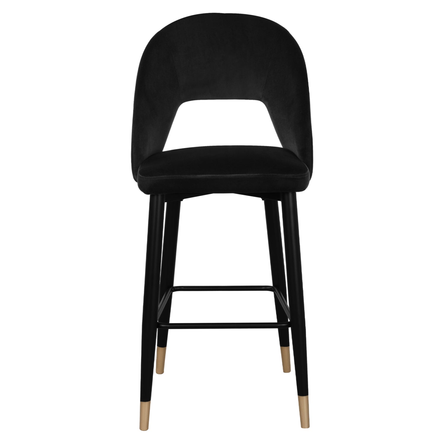 Bar Stool Harper HM8526.04 Velvet Black with metallic frame 50Χ51Χ111cm