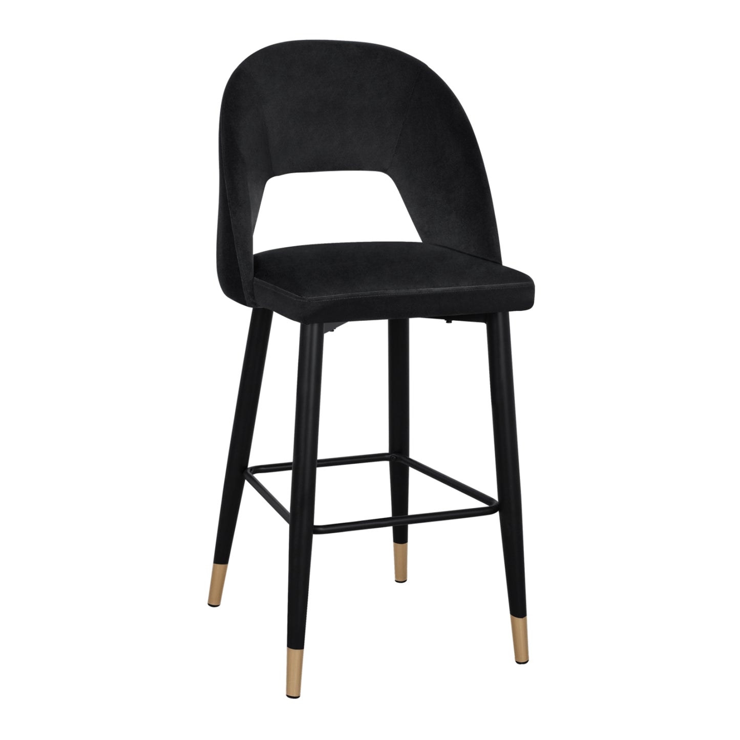 Bar Stool Harper HM8526.04 Velvet Black with metallic frame 50Χ51Χ111cm
