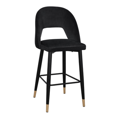 Bar Stool Harper HM8526.04 Velvet Black with metallic frame 50Χ51Χ111cm