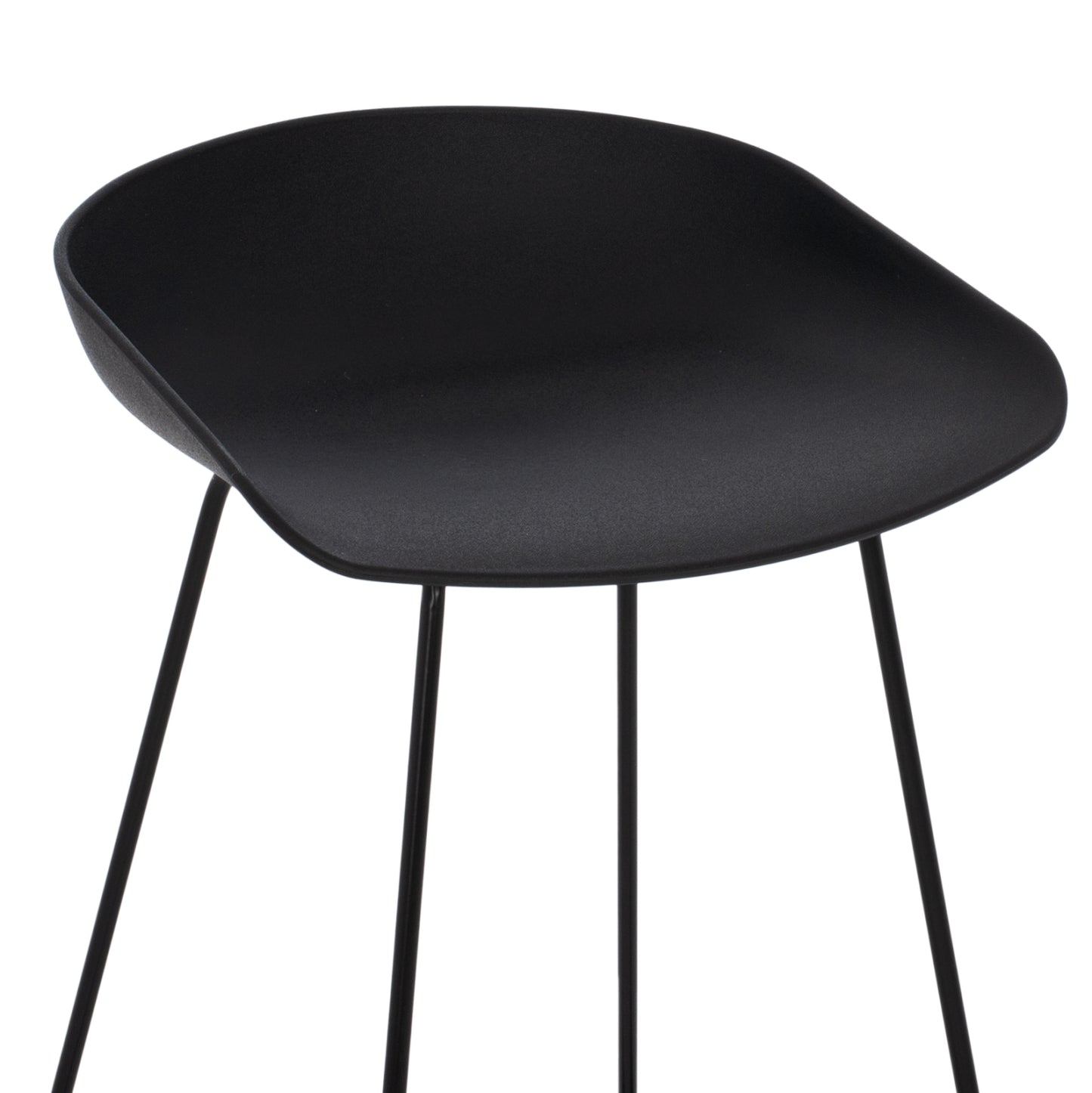 BAR STOOL HM9299.02, BLACK, MEDIUM HEIGHT, 44x44x74