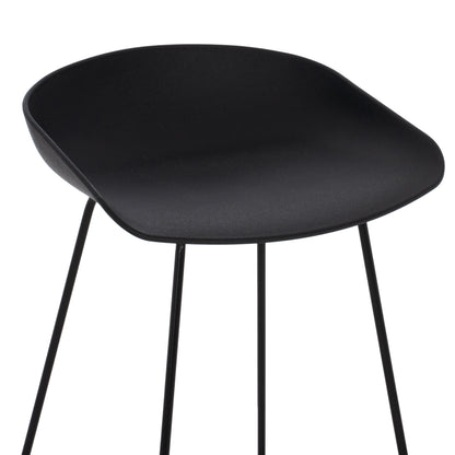 BAR STOOL HM9299.02, BLACK, MEDIUM HEIGHT, 44x44x74