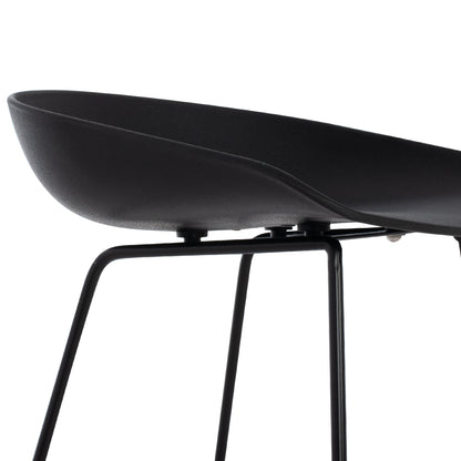 BAR STOOL HM9299.02, BLACK, MEDIUM HEIGHT, 44x44x74