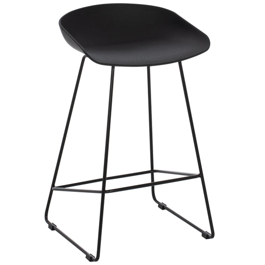 BAR STOOL HM9299.02, BLACK, MEDIUM HEIGHT, 44x44x74
