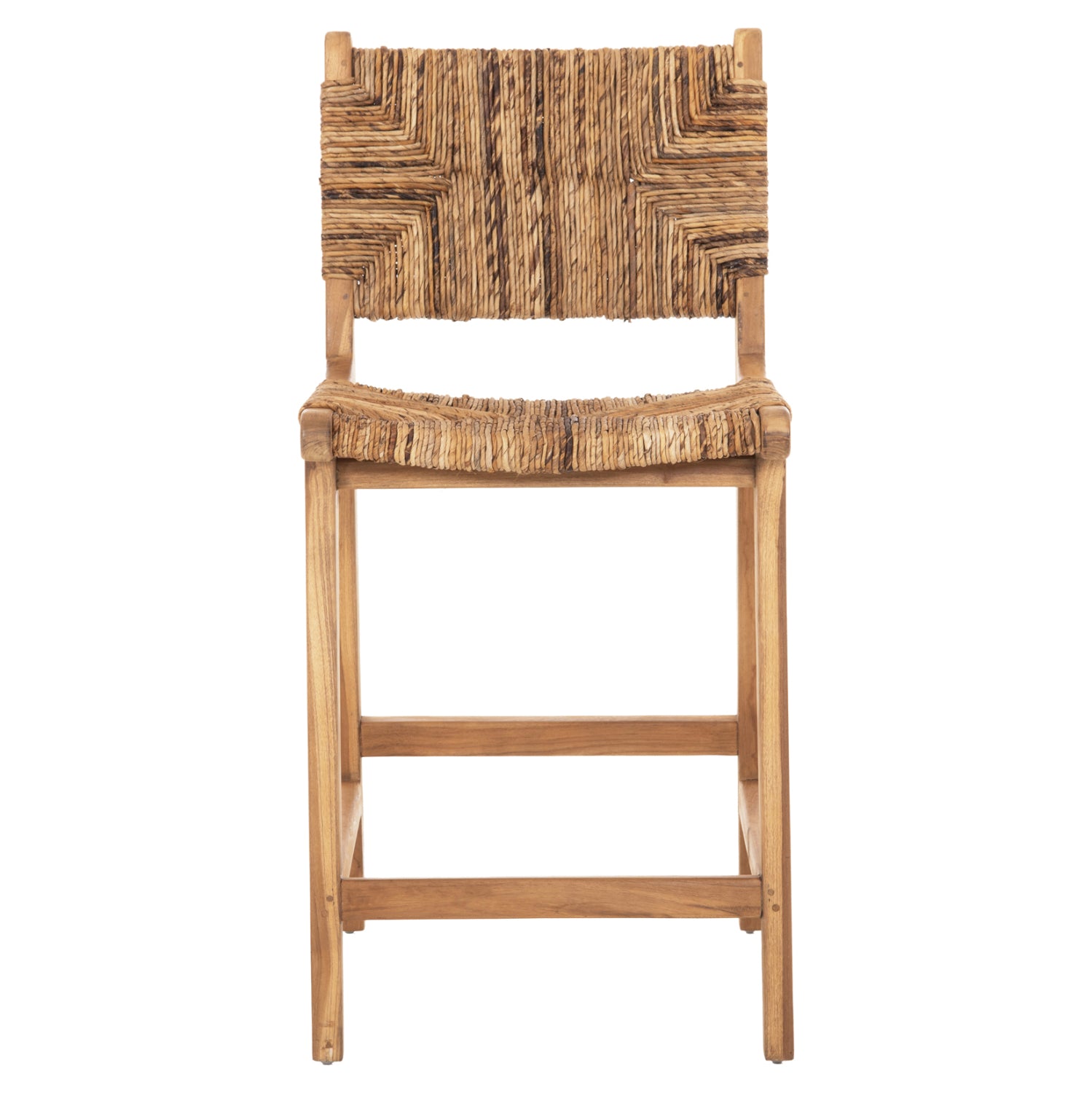 BAR STOOL WALTER HM9842 TEAK WOOD IN NATURAL-RUSH MATT 46x55x96Hcm.