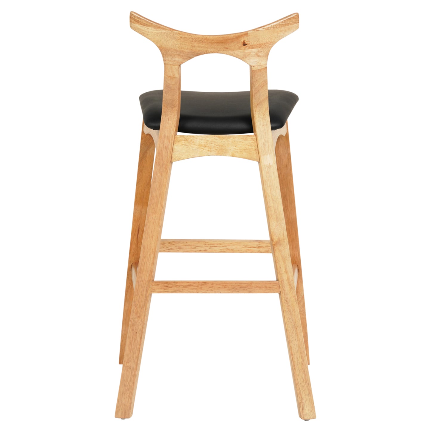 BAR STOOL USOPP HM9951.01 RUBBERWOOD IN LIGHT OAK- BLACK PU 43x41x100Hcm.