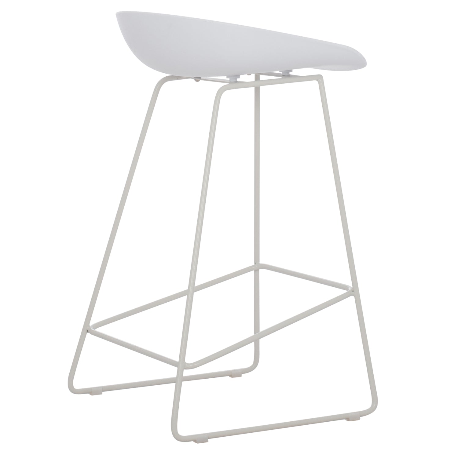 BAR STOOL HM9299.01, WHITE, MEDIUM HEIGHT, 44x44x74
