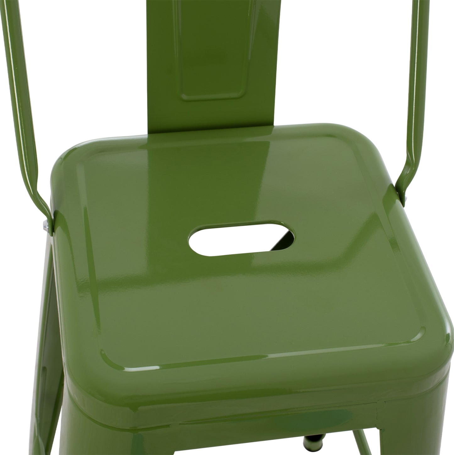 BAR STOOL MEDIUM HEIGHT MELITA-PRO HM8574.53 METAL IN LIGHT OLIVE GREEN 43x43x88Hcm.