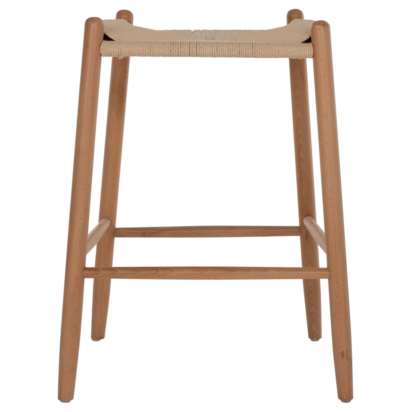 BAR STOOL MEDIUM HEIGHT BEECH WOOD-ROPE 44x46x65Hcm.HM9321.01