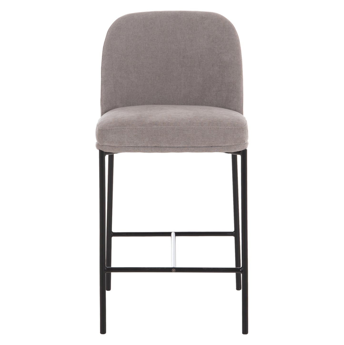 BAR STOOL MED.HEIGHT MANIDO HM18427.01 GREY FABRIC--BLACK METAL FRAME 45x55x92Hcm.