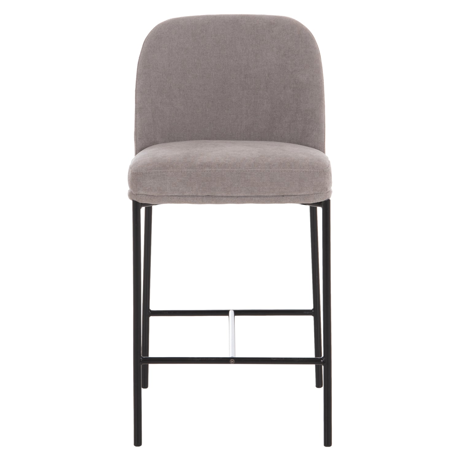 BAR STOOL MED.HEIGHT MANIDO HM18427.01 GREY FABRIC--BLACK METAL FRAME 45x55x92Hcm.