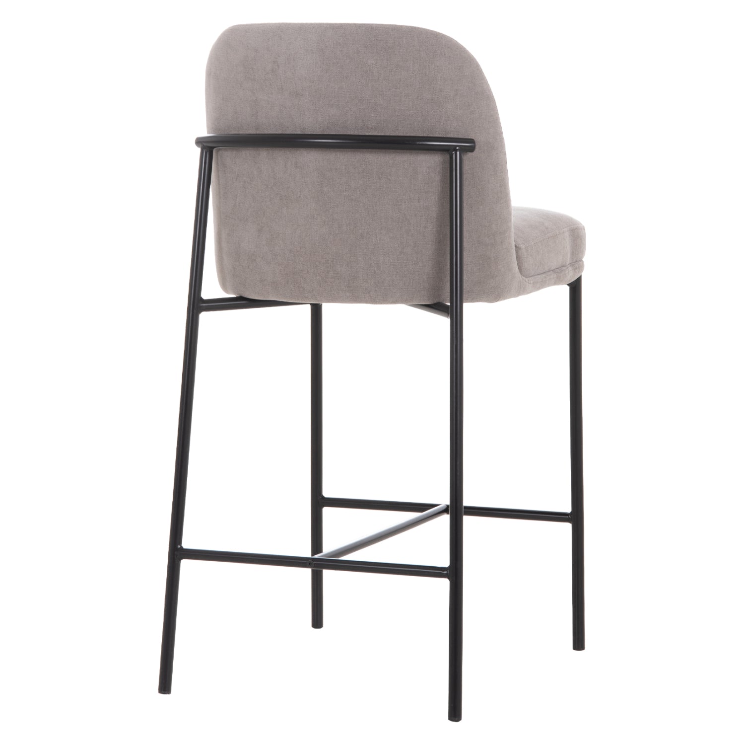 BAR STOOL MED.HEIGHT MANIDO HM18427.01 GREY FABRIC--BLACK METAL FRAME 45x55x92Hcm.