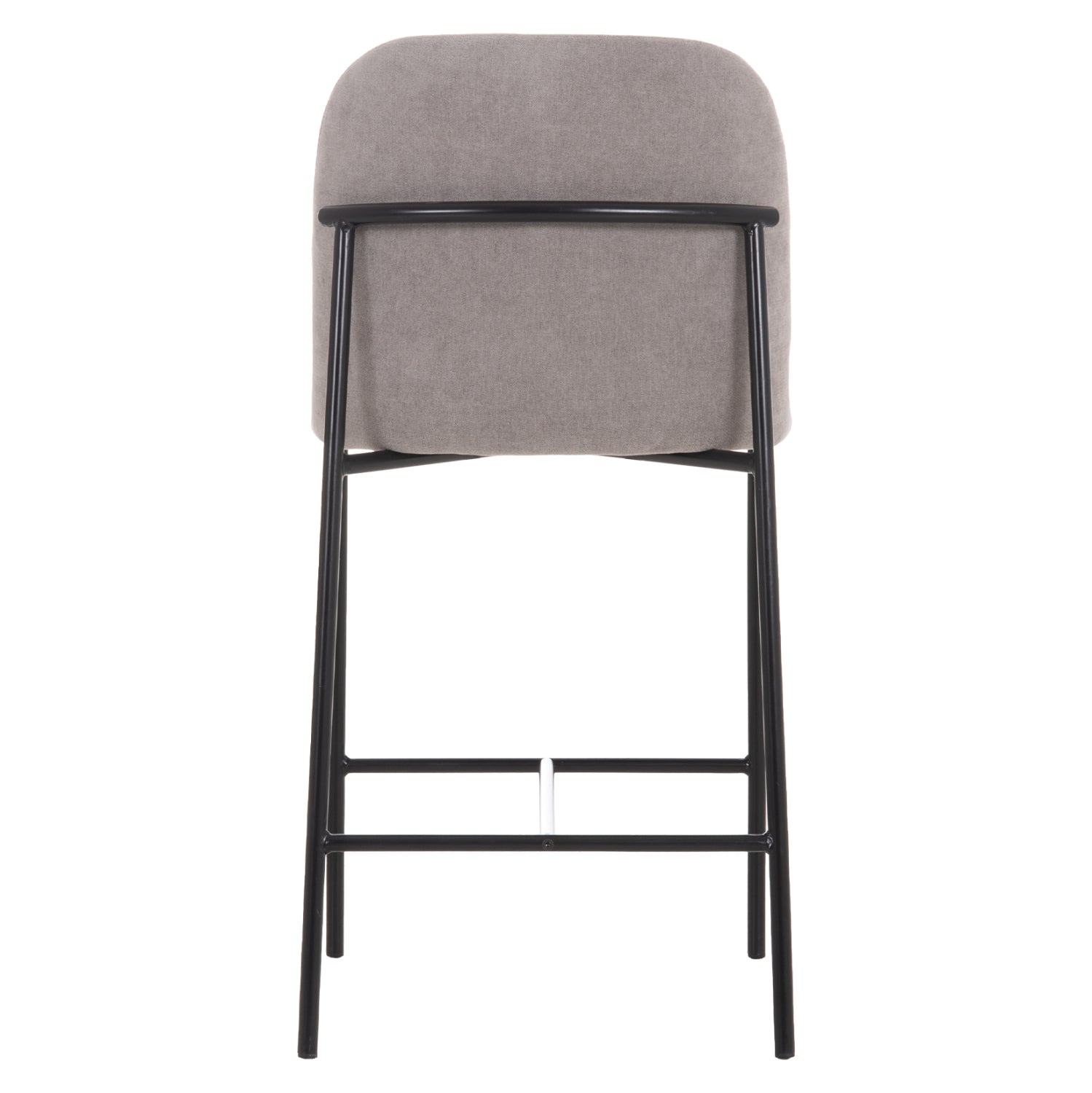BAR STOOL MED.HEIGHT MANIDO HM18427.01 GREY FABRIC--BLACK METAL FRAME 45x55x92Hcm.