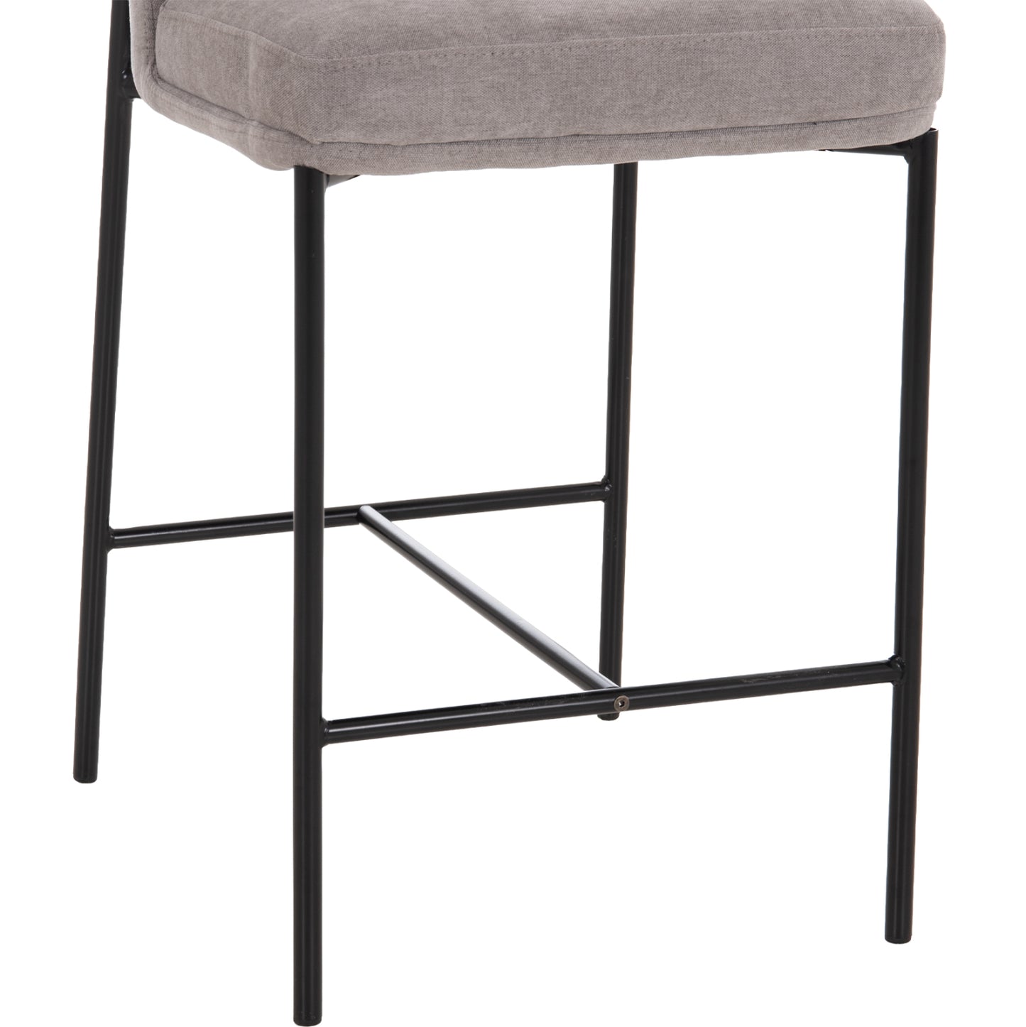 BAR STOOL MED.HEIGHT MANIDO HM18427.01 GREY FABRIC--BLACK METAL FRAME 45x55x92Hcm.