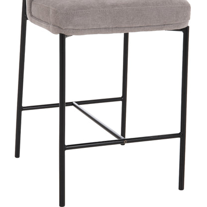 BAR STOOL MED.HEIGHT MANIDO HM18427.01 GREY FABRIC--BLACK METAL FRAME 45x55x92Hcm.