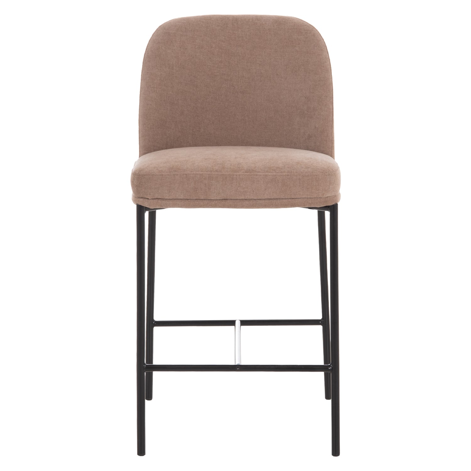 BAR STOOL MED.HEIGHT MANIDO HM18427.02 TAUPE FABRIC--BLACK METAL FRAME 45x55x92Hcm.