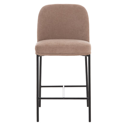 BAR STOOL MED.HEIGHT MANIDO HM18427.02 TAUPE FABRIC--BLACK METAL FRAME 45x55x92Hcm.