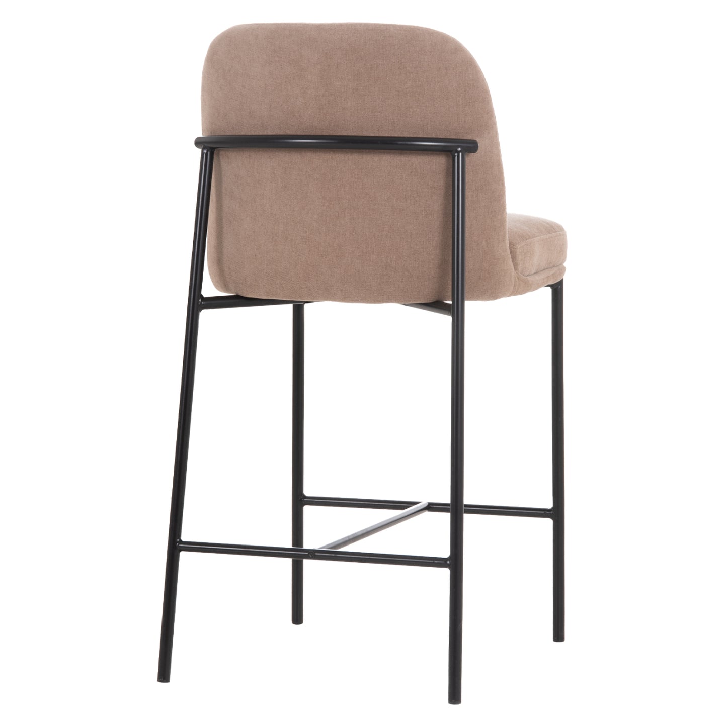 BAR STOOL MED.HEIGHT MANIDO HM18427.02 TAUPE FABRIC--BLACK METAL FRAME 45x55x92Hcm.