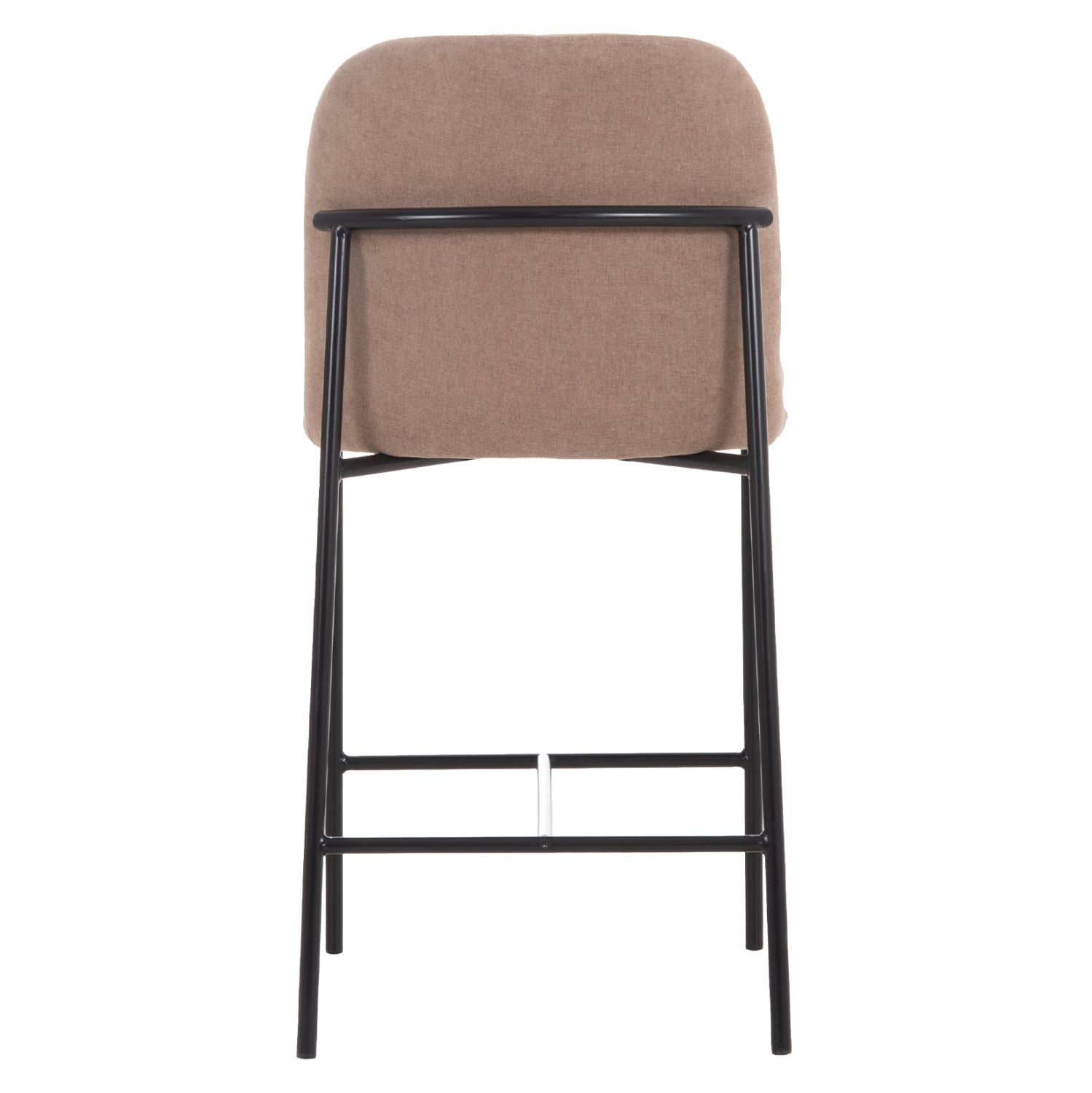 BAR STOOL MED.HEIGHT MANIDO HM18427.02 TAUPE FABRIC--BLACK METAL FRAME 45x55x92Hcm.
