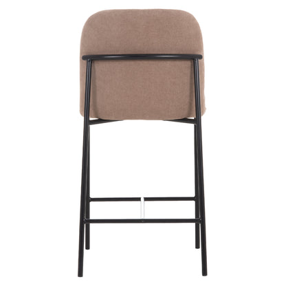 BAR STOOL MED.HEIGHT MANIDO HM18427.02 TAUPE FABRIC--BLACK METAL FRAME 45x55x92Hcm.