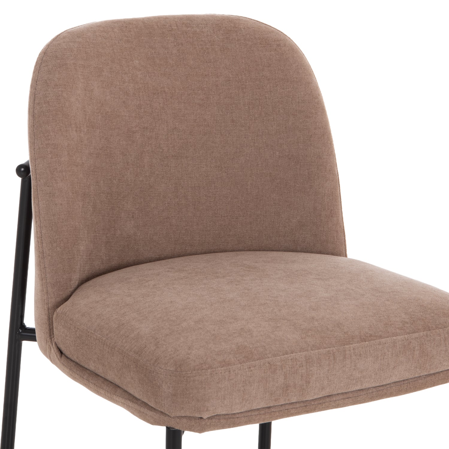 BAR STOOL MED.HEIGHT MANIDO HM18427.02 TAUPE FABRIC--BLACK METAL FRAME 45x55x92Hcm.