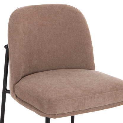 BAR STOOL MED.HEIGHT MANIDO HM18427.02 TAUPE FABRIC--BLACK METAL FRAME 45x55x92Hcm.
