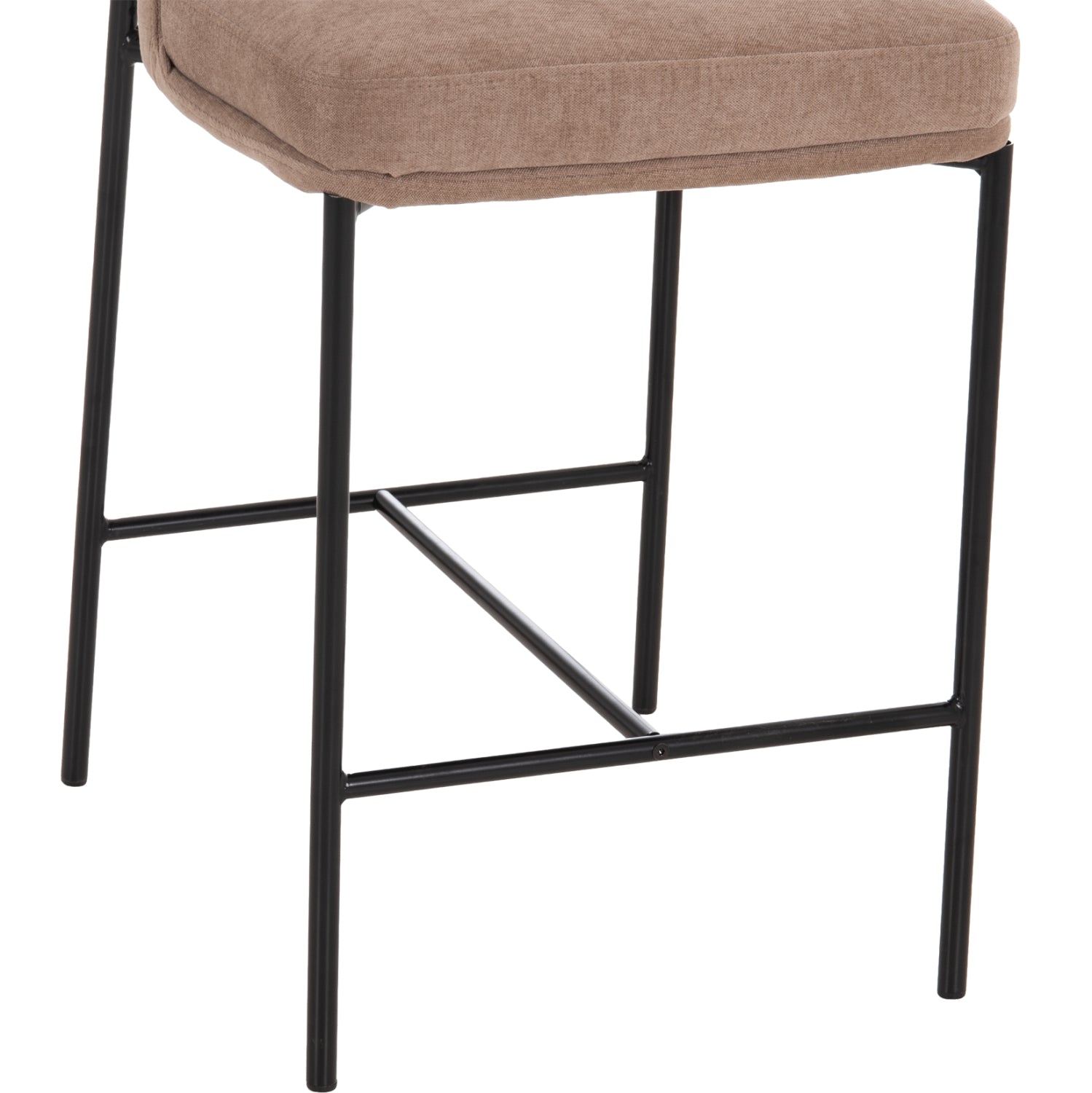 BAR STOOL MED.HEIGHT MANIDO HM18427.02 TAUPE FABRIC--BLACK METAL FRAME 45x55x92Hcm.