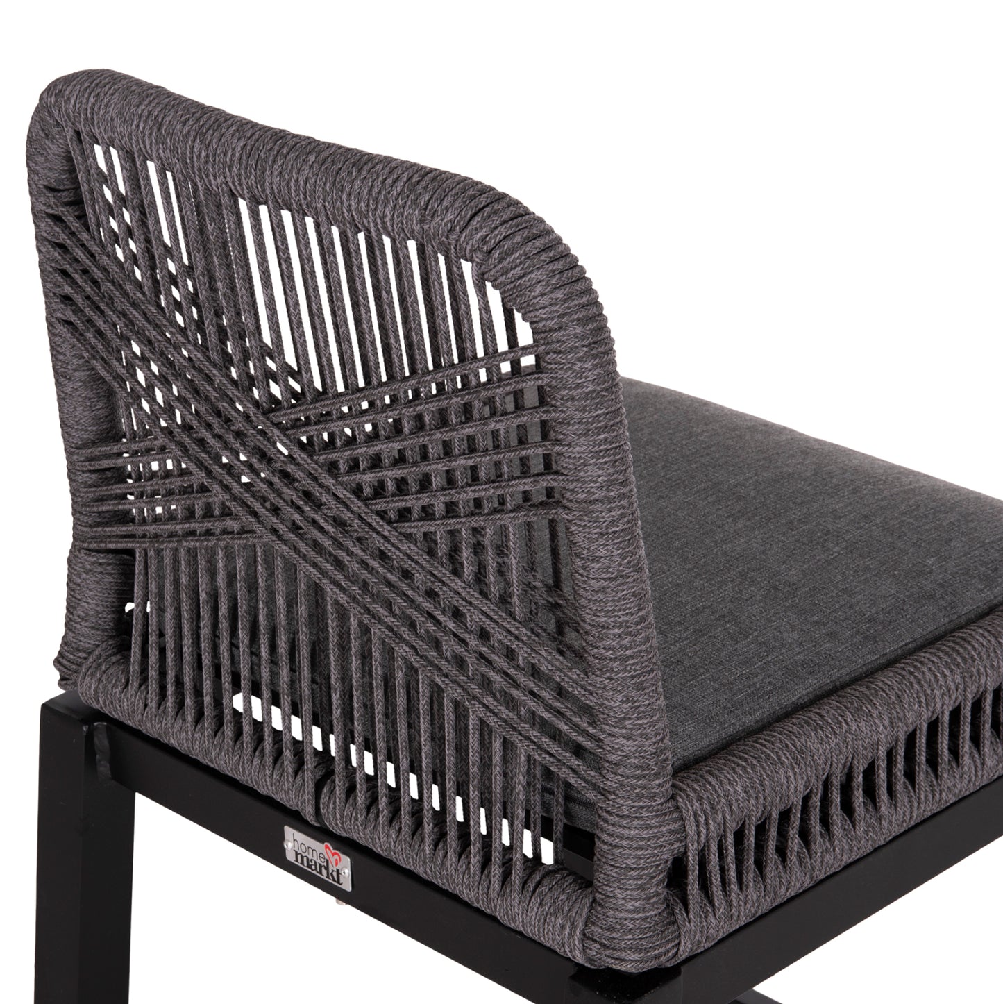 BAR STOOL MEDIUM HEIGHT HOWARD HM5791.23 ALUMINUM IN BLACK--DARK GREY ROPE 47.5x55x94.5Hcm.