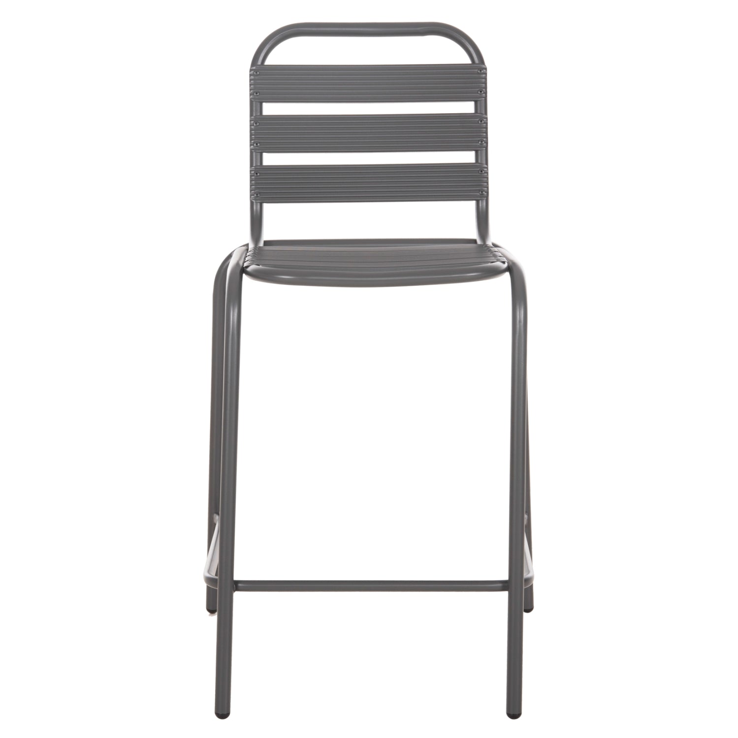 BAR STOOL MEDIUM HEIGHT LAURA HM6065.01 METAL FRAME AND ALUMINUM IN GREY 58.5x58x104H cm.
