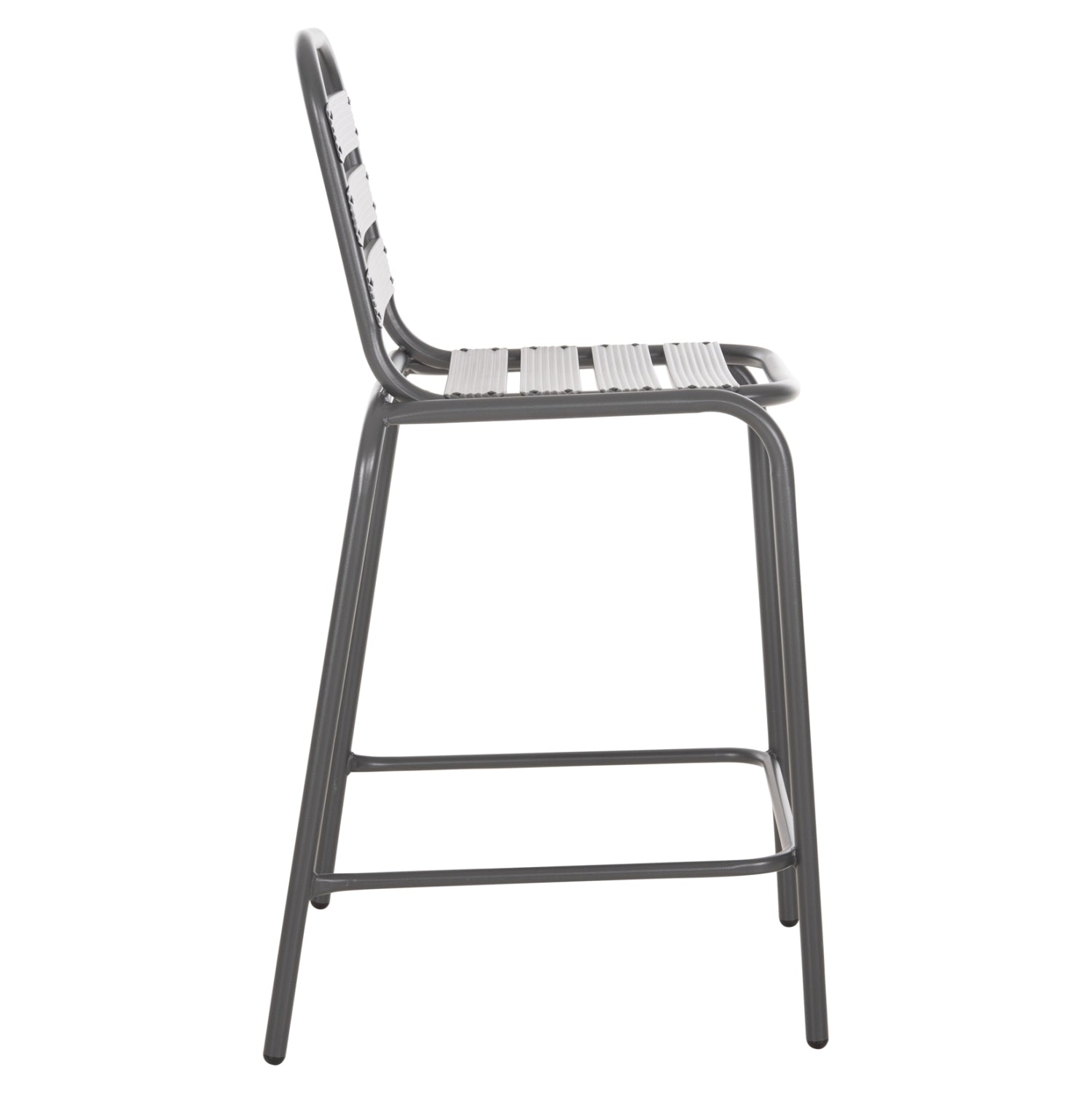 BAR STOOL MEDIUM HEIGHT LAURA HM6065.01 METAL FRAME AND ALUMINUM IN GREY 58.5x58x104H cm.
