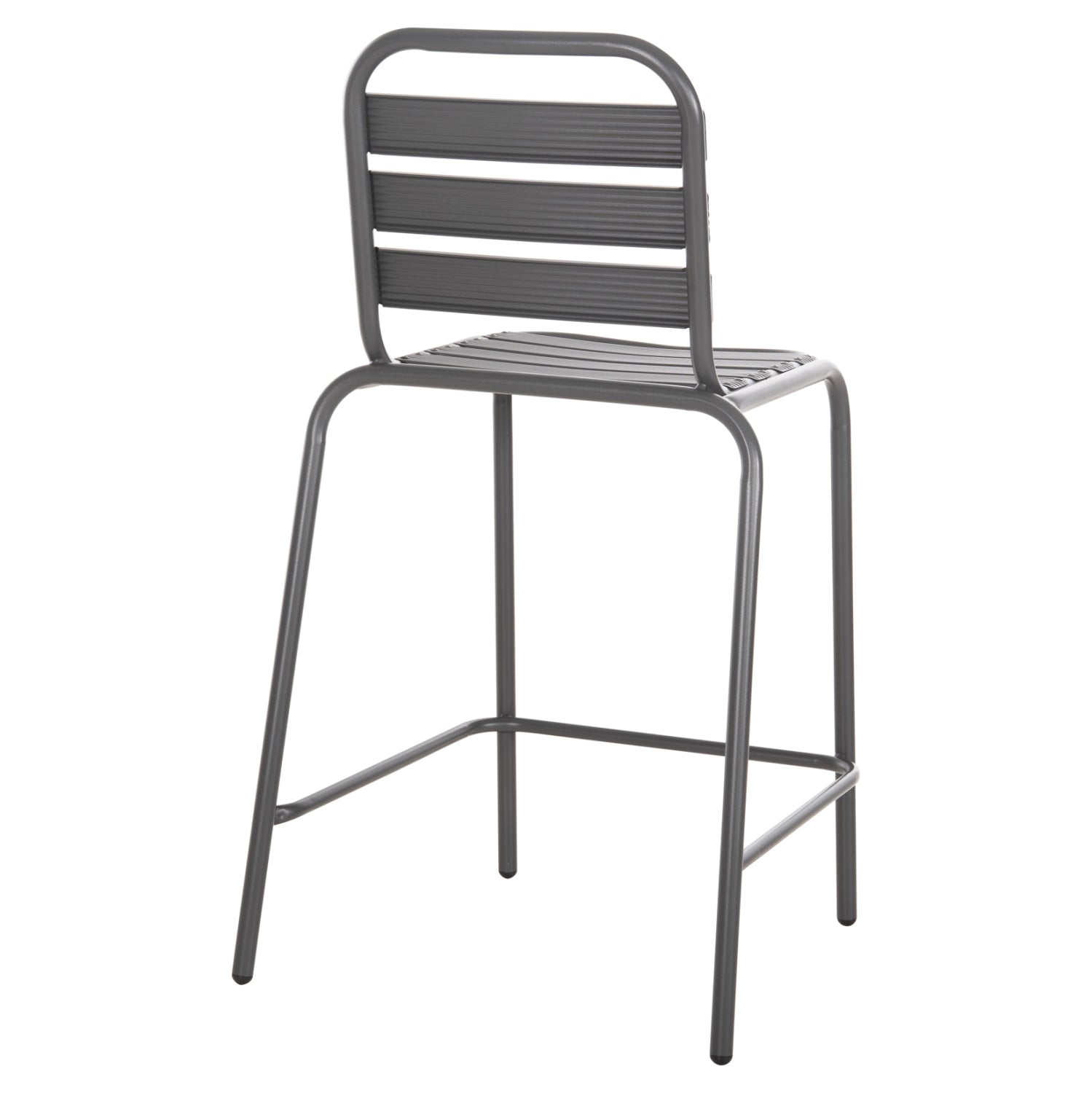 BAR STOOL MEDIUM HEIGHT LAURA HM6065.01 METAL FRAME AND ALUMINUM IN GREY 58.5x58x104H cm.