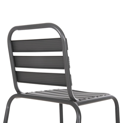 BAR STOOL MEDIUM HEIGHT LAURA HM6065.01 METAL FRAME AND ALUMINUM IN GREY 58.5x58x104H cm.