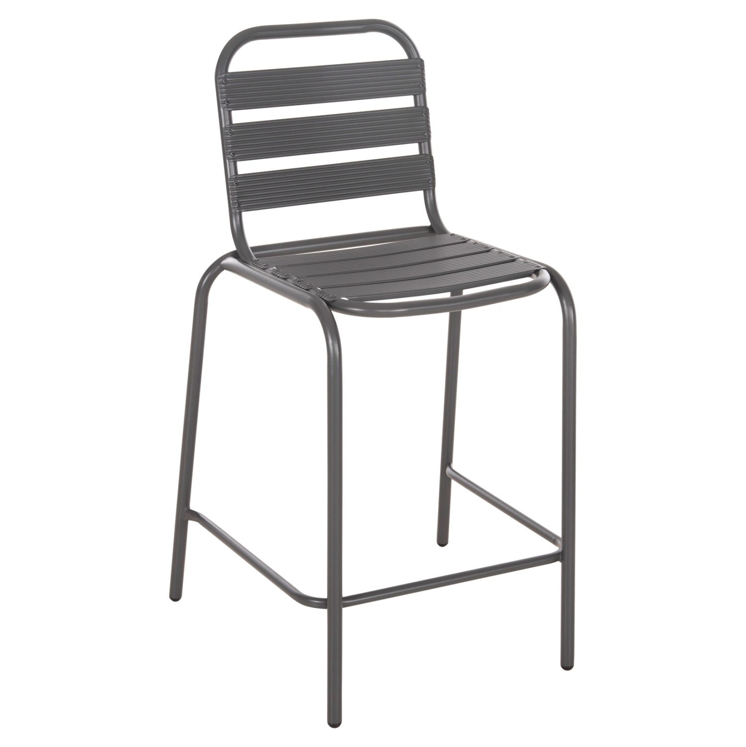 BAR STOOL MEDIUM HEIGHT LAURA HM6065.01 METAL FRAME AND ALUMINUM IN GREY 58.5x58x104H cm.