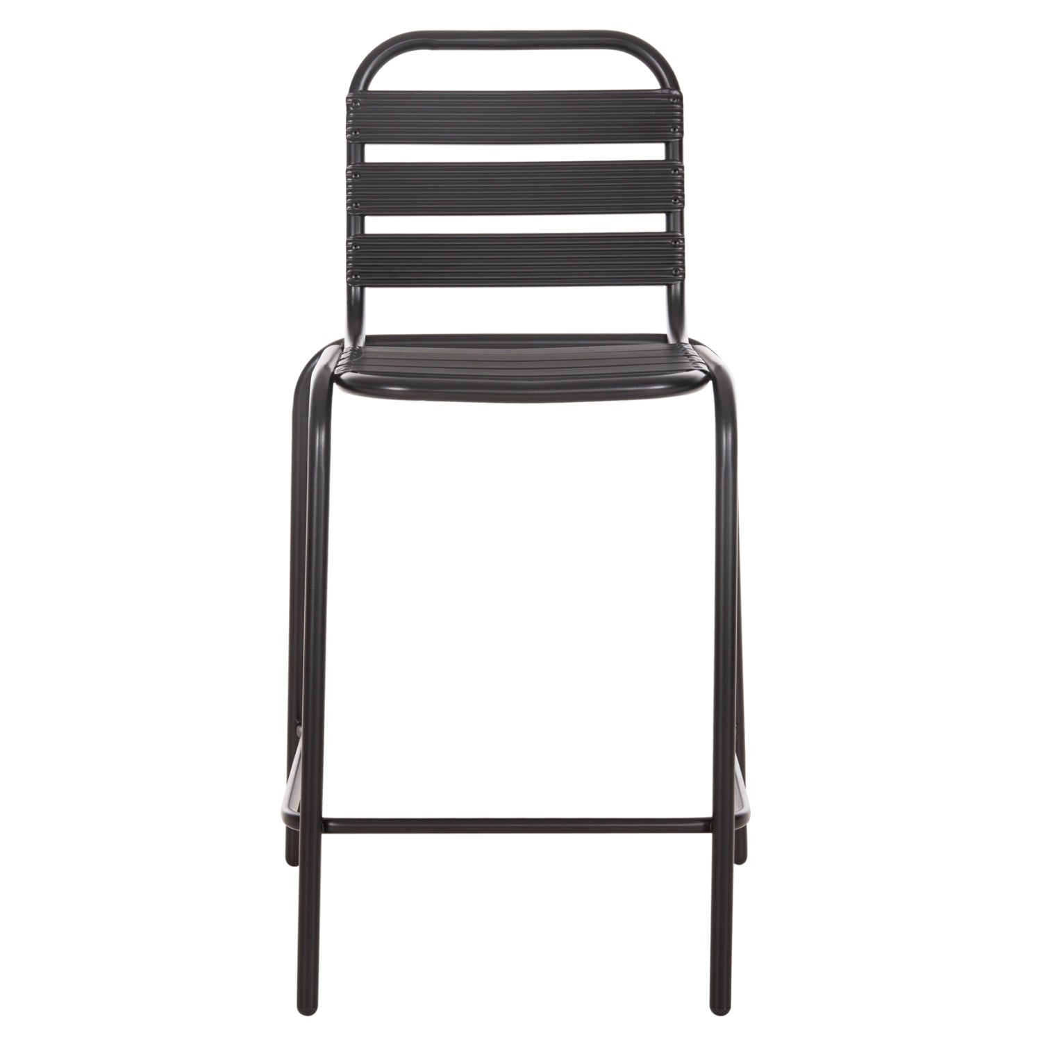 BAR STOOL MEDIUM HEIGHT LAURA HM6065.03 METAL FRAME AND ALUMINUM IN BLACK 58.5x58x104H cm.