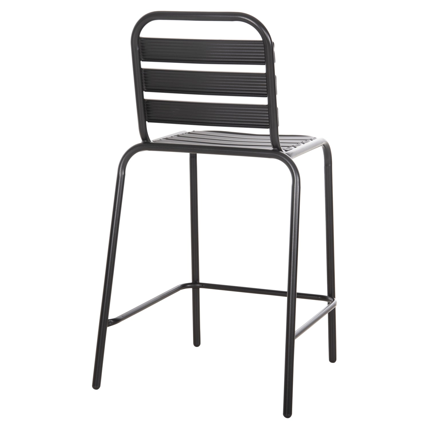 BAR STOOL MEDIUM HEIGHT LAURA HM6065.03 METAL FRAME AND ALUMINUM IN BLACK 58.5x58x104H cm.