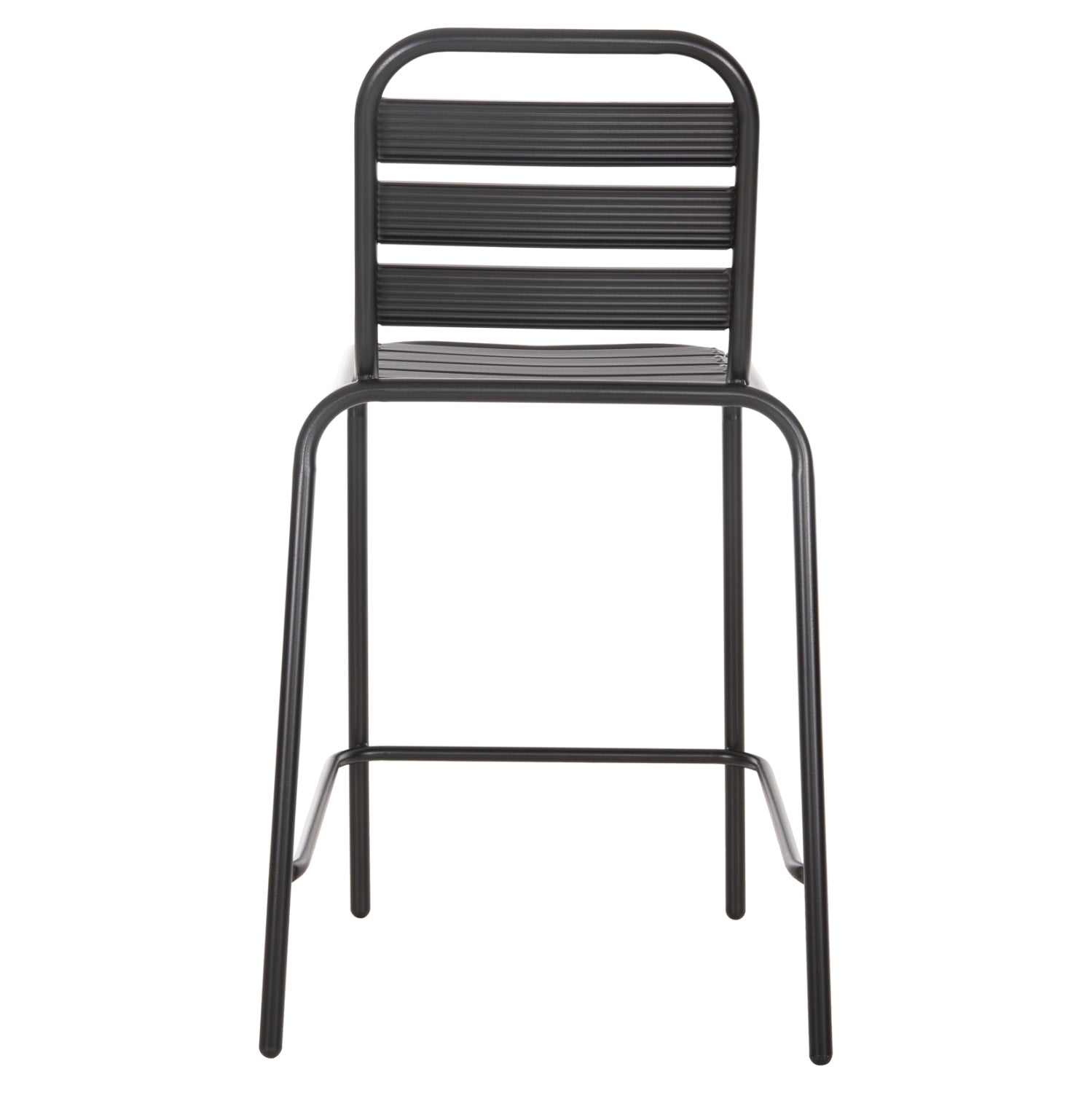BAR STOOL MEDIUM HEIGHT LAURA HM6065.03 METAL FRAME AND ALUMINUM IN BLACK 58.5x58x104H cm.